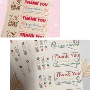 200pcs thank you stickers hello kitty